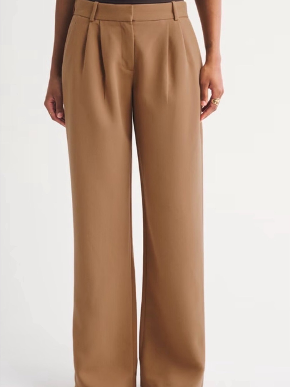 Abercrombie Curve Love Sloane Pants 29 8 Camel Pleated Wide Leg Trousers